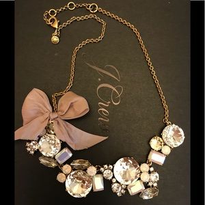 J.Crew Crystal Cluster Necklace with Bow